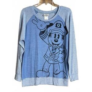 Disney Cruise Line long sleeve Captain Mickey pullover in blue Medium